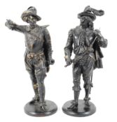 A pair of spelter figures of Cavaliers 'Don Juan' and Don Cesar', late 19th/early 20th century,