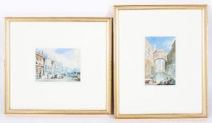 Continental School, The Bridge of Sighs, Venice and The Doge's Palace on the Piazzette, a near pair,