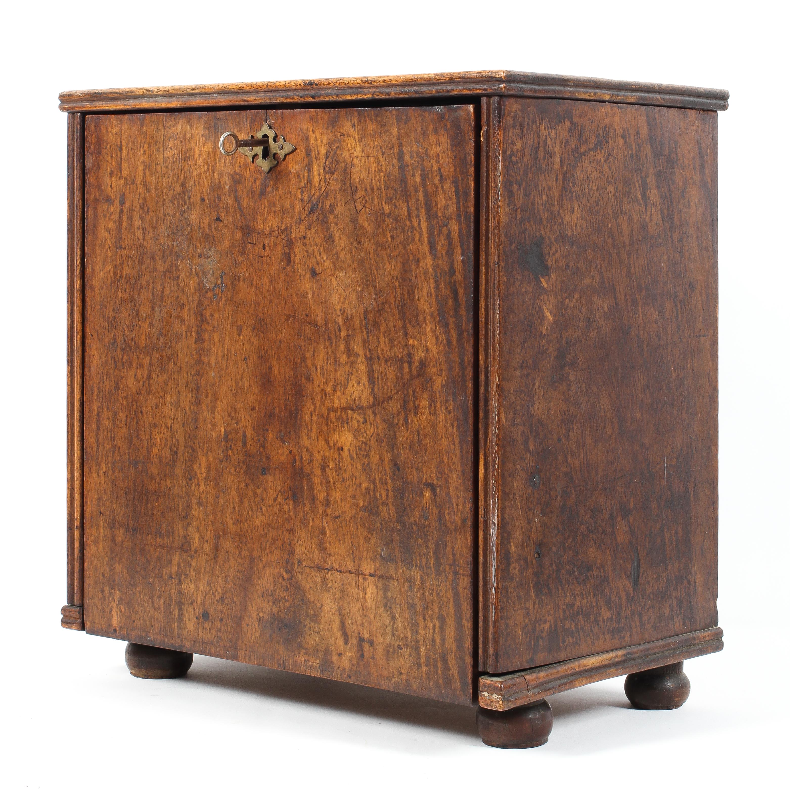 A 19th century mahogany desk cabinet or stationery cabinet, of rectangular form with reeded sides, - Image 2 of 2