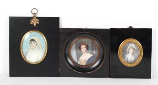 Two 19th century portrait miniatures of ladies,