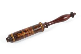 A Victorian painted wooden truncheon, late 19th century,
