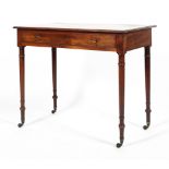 An early 19th century mahogany desk, or side table with frieze drawer,