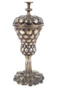 A Nuremberg style Goblet and Cover, probably 19th century, with embossed,