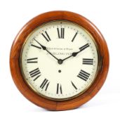 A Victorian Harrison & Son (Darlington) oak cased wall clock,