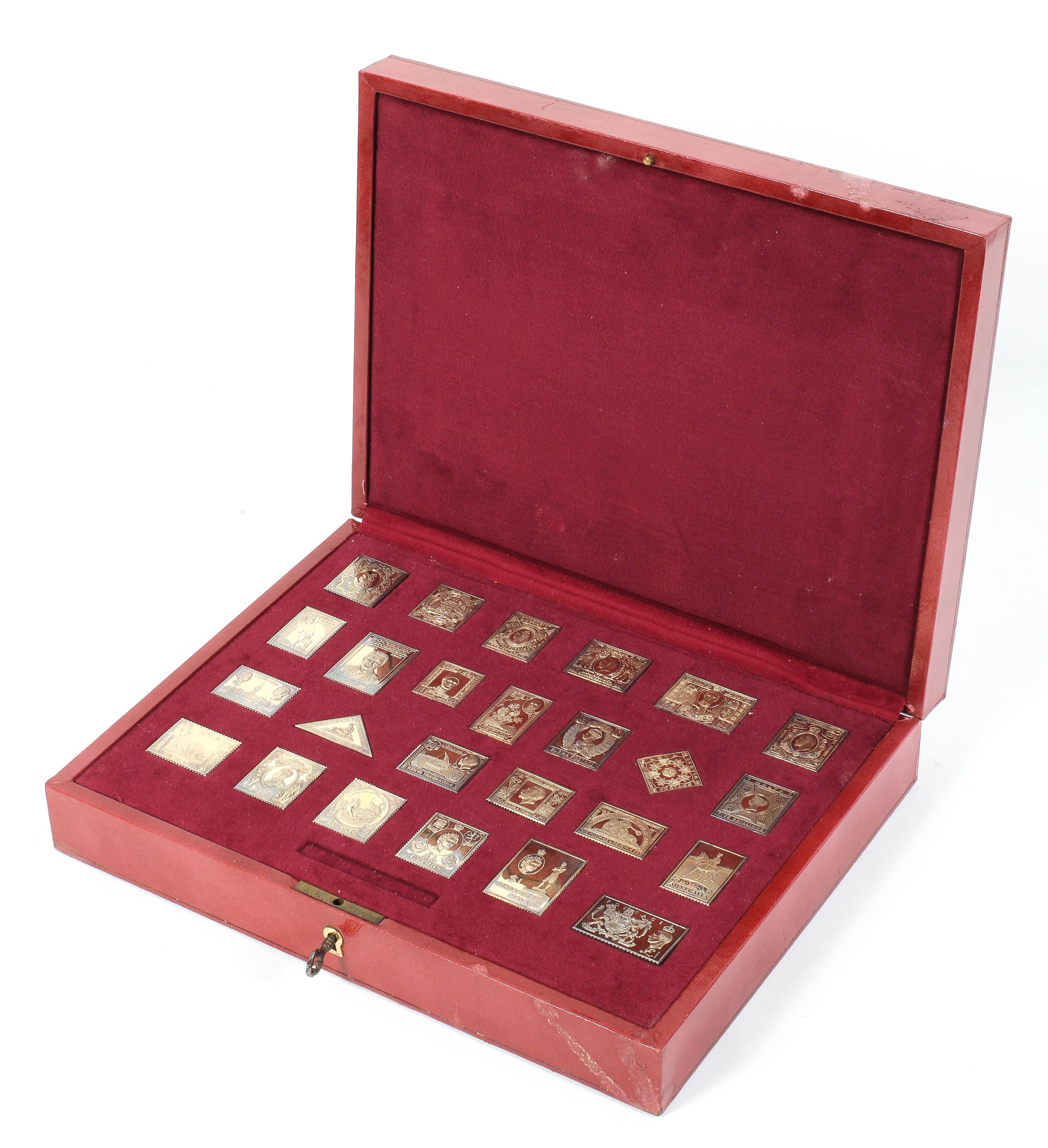 A silver gilt set of 25 stamps 'The Empire Collection', limited edition 4077 of 10,000,