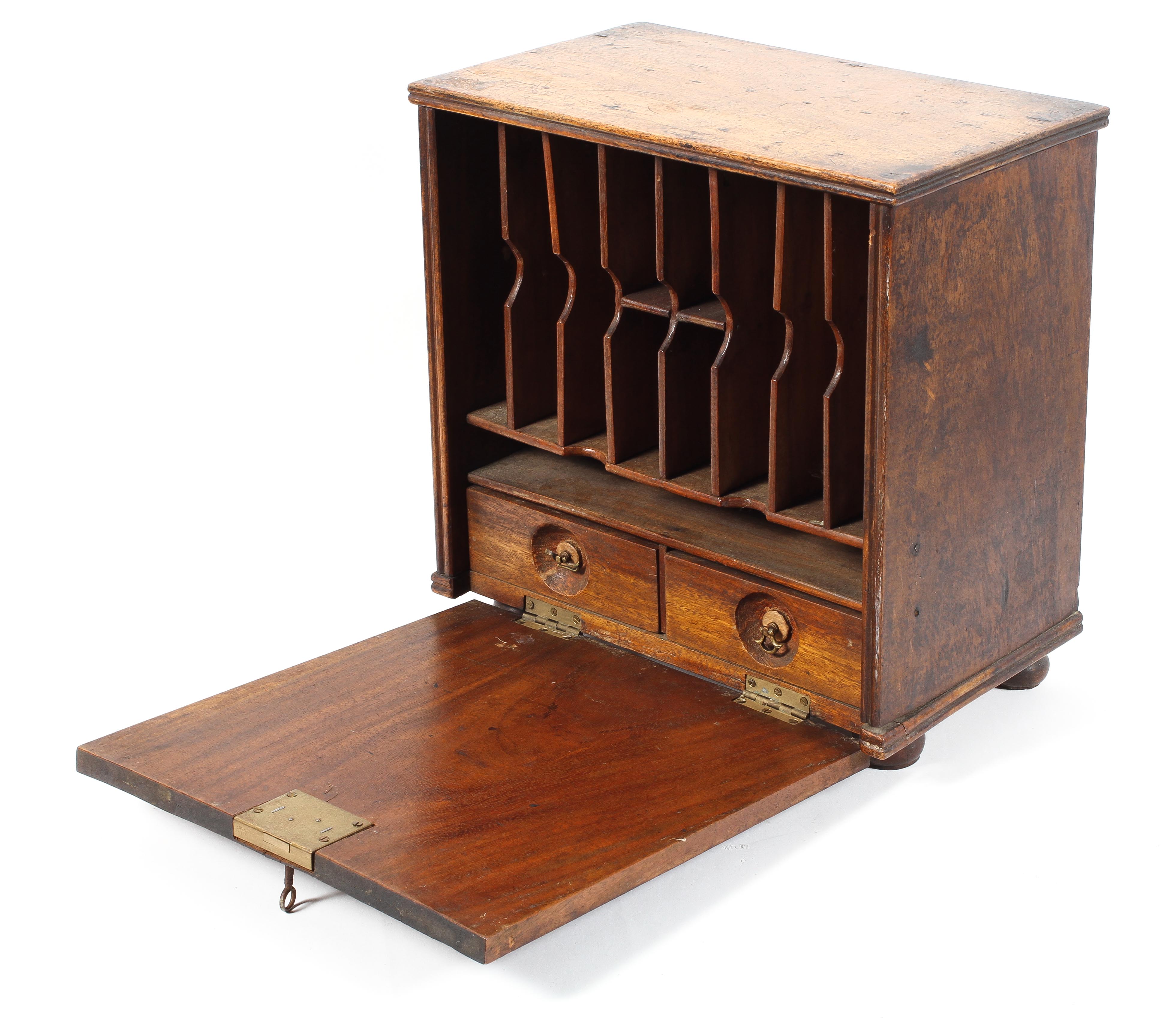 A 19th century mahogany desk cabinet or stationery cabinet, of rectangular form with reeded sides,