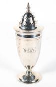 A Mappin and Webb silver sugar caster, initialled, Birmingham 1929,