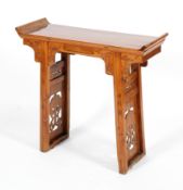 A Chinese elm altar table, late 19th/early 20th century,