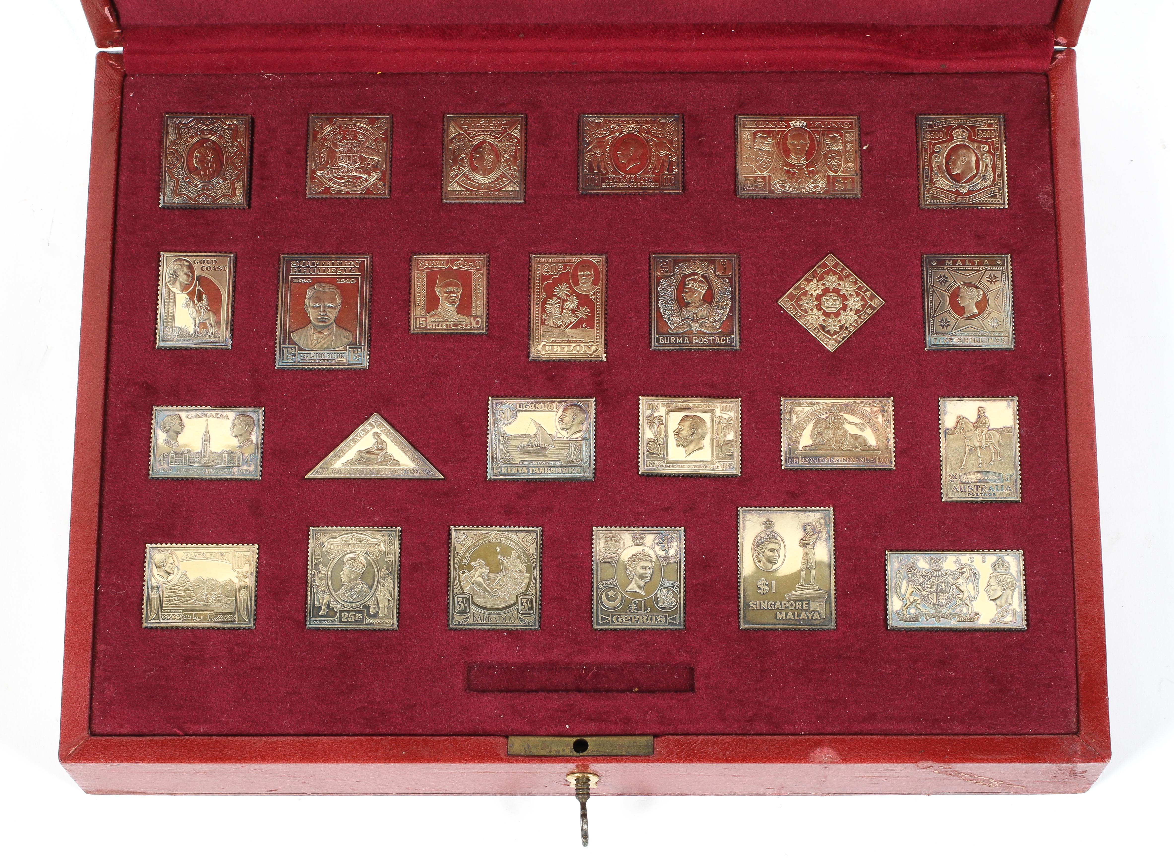 A silver gilt set of 25 stamps 'The Empire Collection', limited edition 4077 of 10,000, - Image 2 of 5