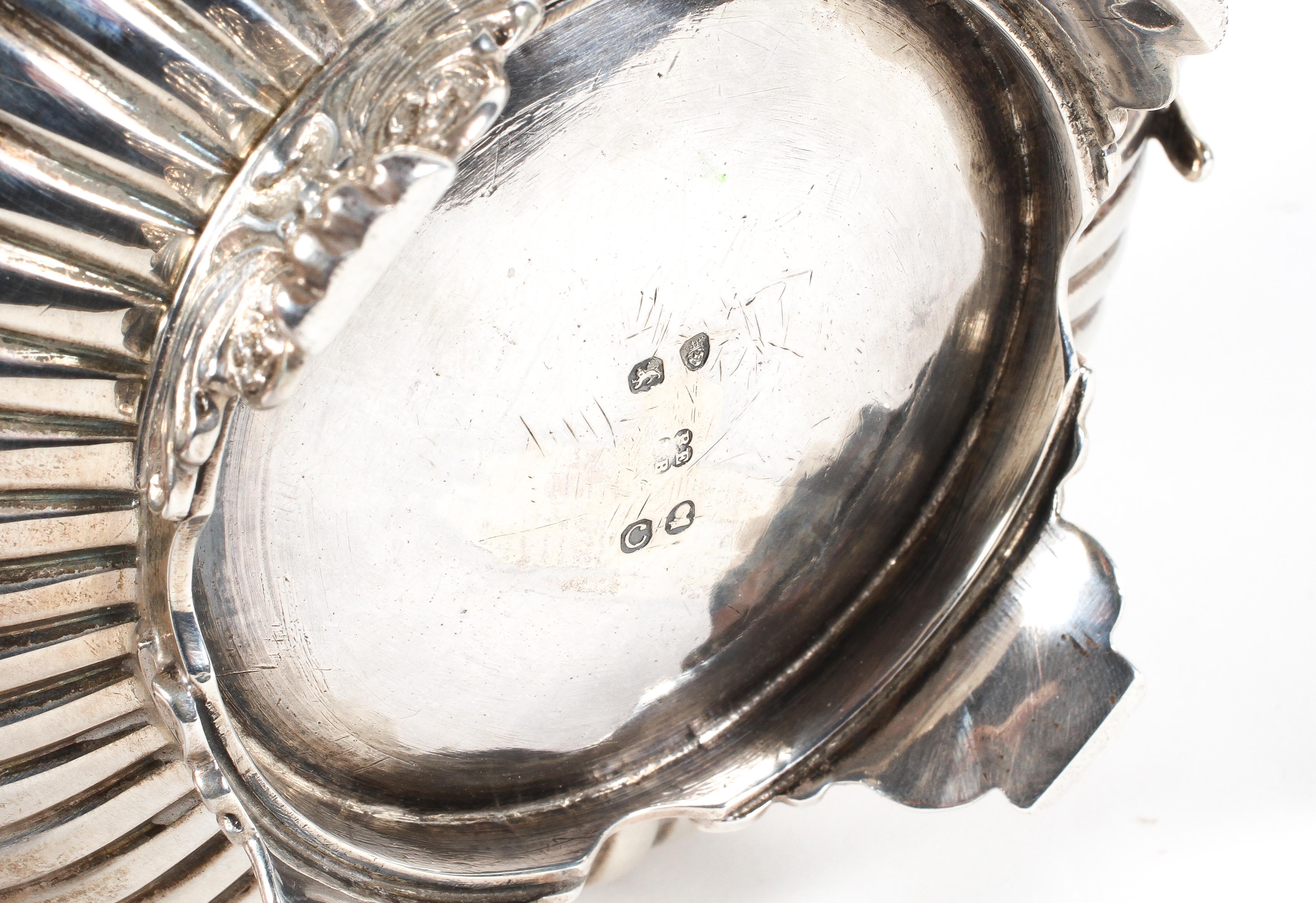 A large Georgian two handled oval sugar bowl, hallmarked for London, 1818, - Image 2 of 2