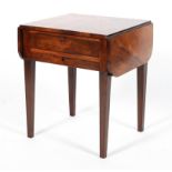 A Georgian mahogany pembroke style occasional table, the rounded rectangular top above two drawers,