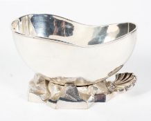 A silver plated shell shaped spoon rest, late 19th century, possibly Mappin and Webb,