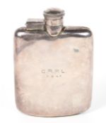 A mid 20th century silver hip flask, hallmarked Sheffield 1946 by James Dixon & Sons,