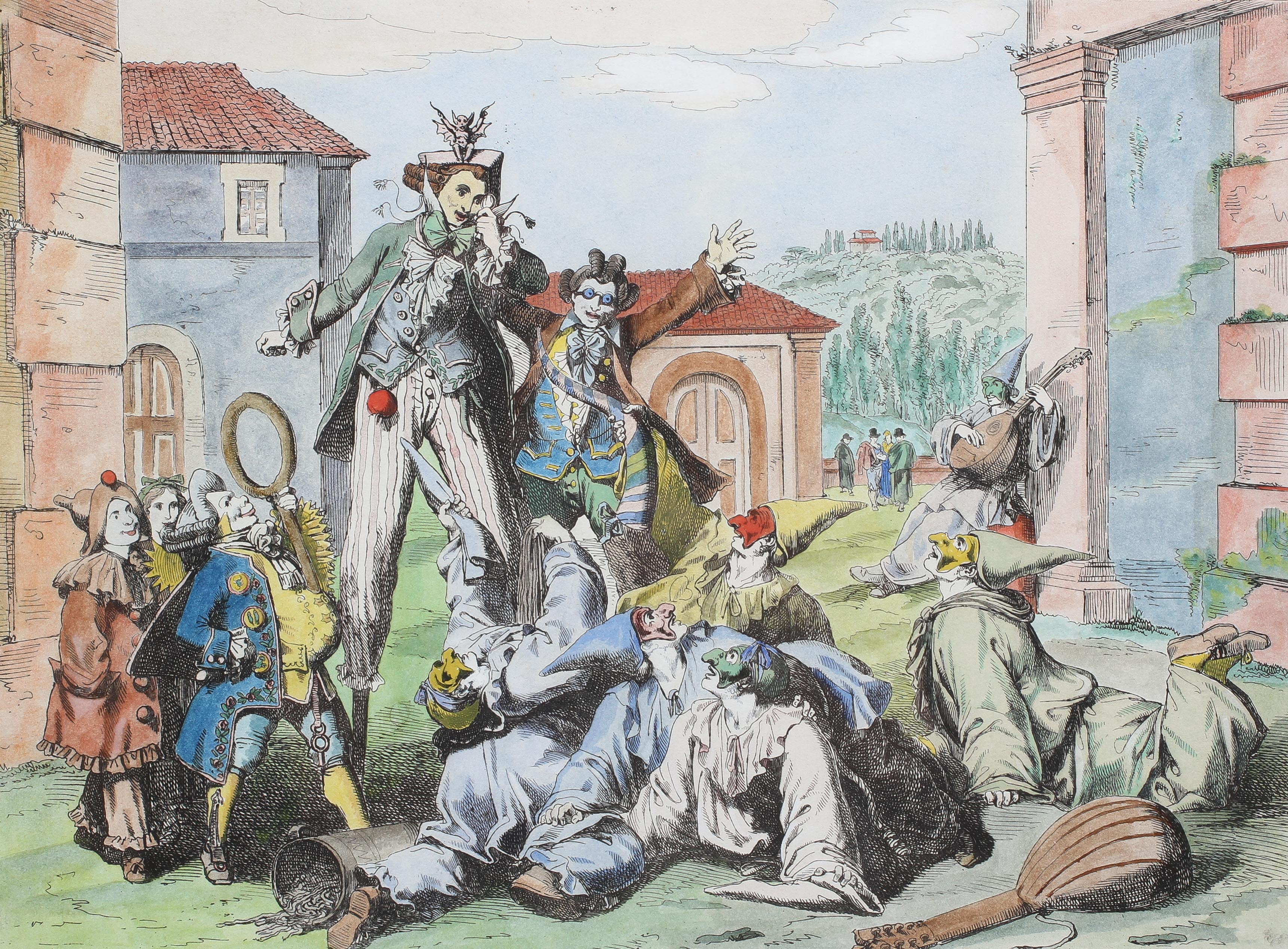 Four coloured prints by Bartolomeo Pinelli, circa 1830's, including Carnival and Coaching subjects, - Image 2 of 5
