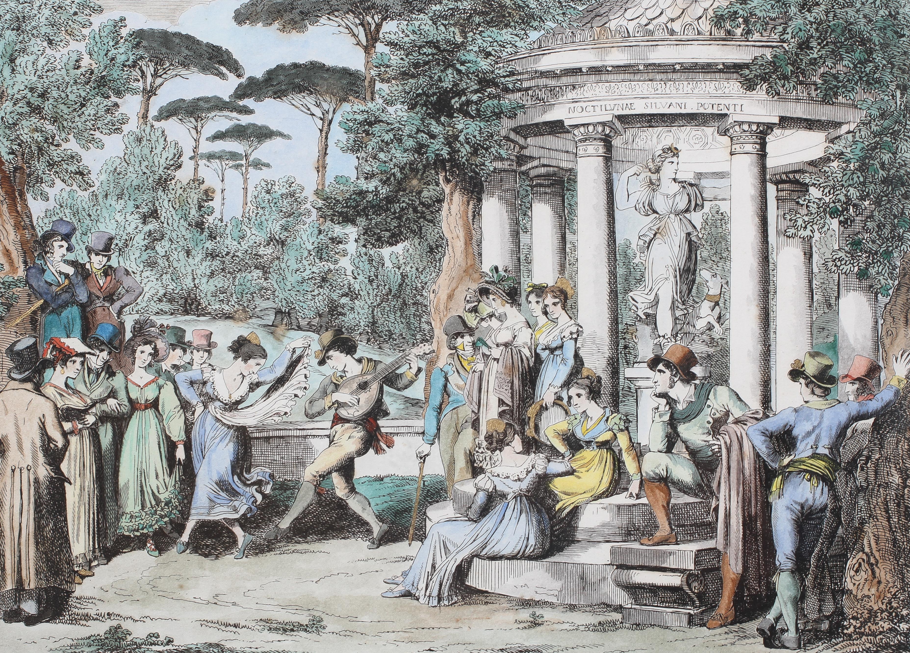 Four coloured prints by Bartolomeo Pinelli, circa 1830's, including Carnival and Coaching subjects, - Image 4 of 5