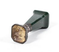 A Victorian bloodstone and white metal seal,