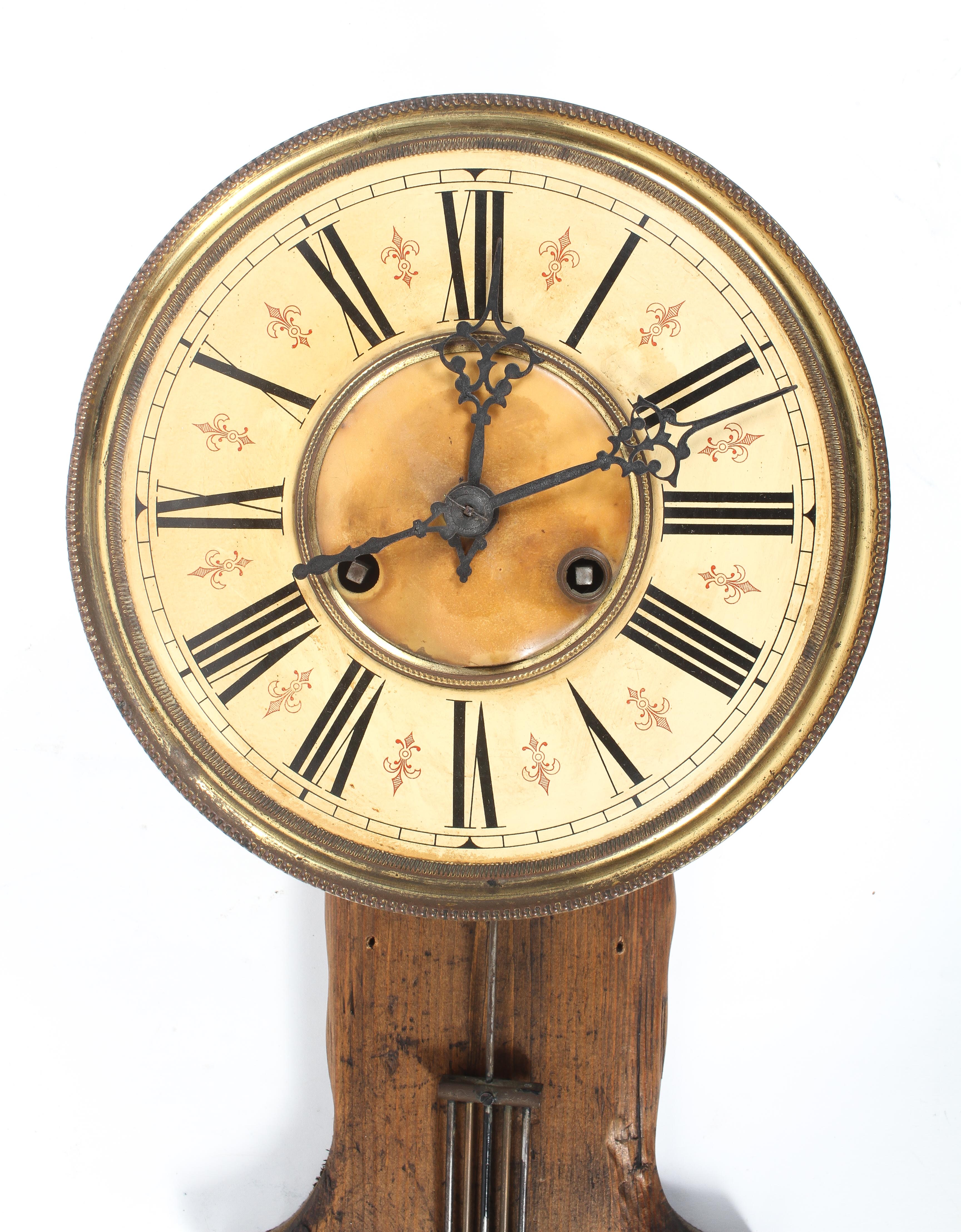 A Continental oak mounted regulator wall clock, late 19th century, with DRCM stamp to movement, - Image 2 of 4