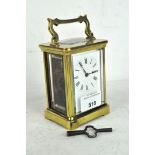 A 20th century carriage clock, 8 day movement,