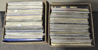 A collection of assorted vintage vinyl records (two boxes) with artists including: Jim Reeves,