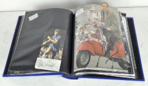 A folder containing Chelsea Football Autographs, including Parsons, Dixon, Zola, Webb, Tambling,