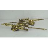 Pair of brass wall mounting metal wall sconces,