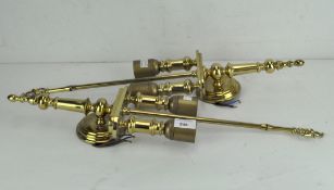Pair of brass wall mounting metal wall sconces,