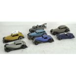 A group of seven early Meccano Dinky toy cars and vehicles,