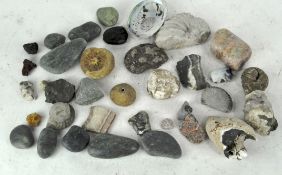 A small geology collection, comprising a variety of rocks,