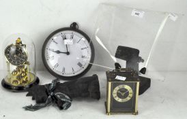 Assorted collectables, including a wall clock, Legend carriage clock, a Scottish terrier doorstop,
