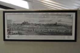 An etching of 'The North West Prospect of the City of Wells',
