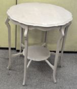 A grey painted occasional table