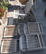 A set of eight Bramblecrest teak folding garden chairs,