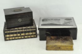 Four vintage jewellery boxes,