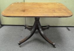 A 19th century table, the top with rounded corners,