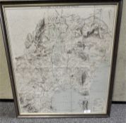 A Stanford's framed hunting map of Gibraltar,