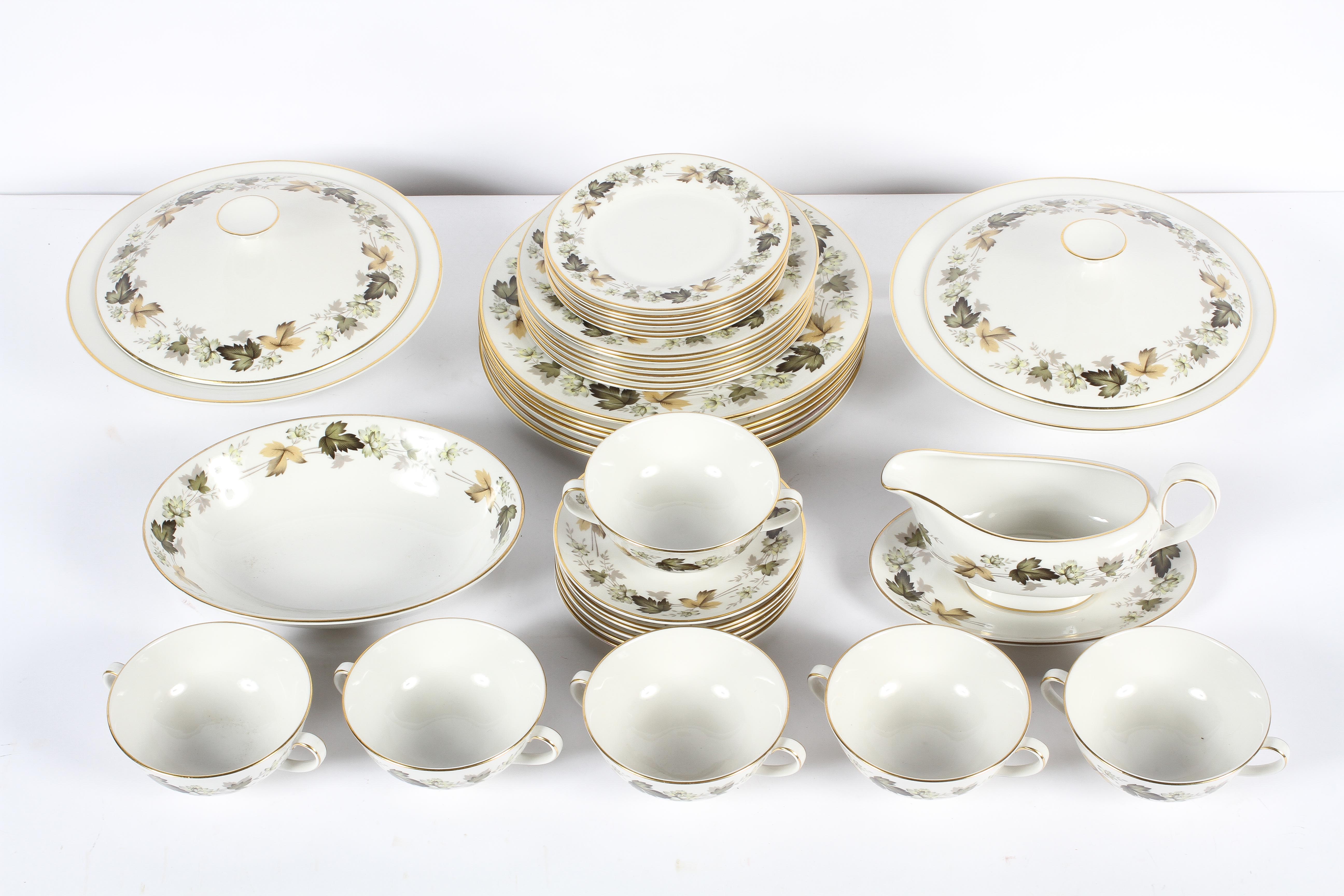 A Royal Doulton 'Larchmont' pattern part dinner service, 20th century, printed grey marks,