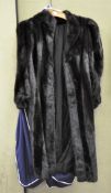 A full length vintage dark mink fur coat,