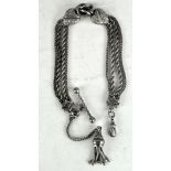A white metal Albert chain,