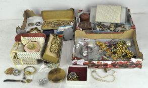 A selection of costume jewellery, comprising bracelets, necklaces earrings and more,