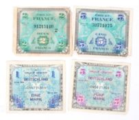 Five Ten shilling bank notes (4 sequential, marked: X28Y 515429-32),