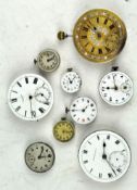 A box of nine pocket watches of assorted sizes and designs,