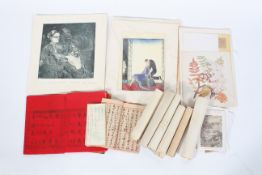 A collection of Chinese calligraphic inscriptions in ink on rice paper and paper,