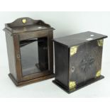 Two small oak table top smoking cabinets,