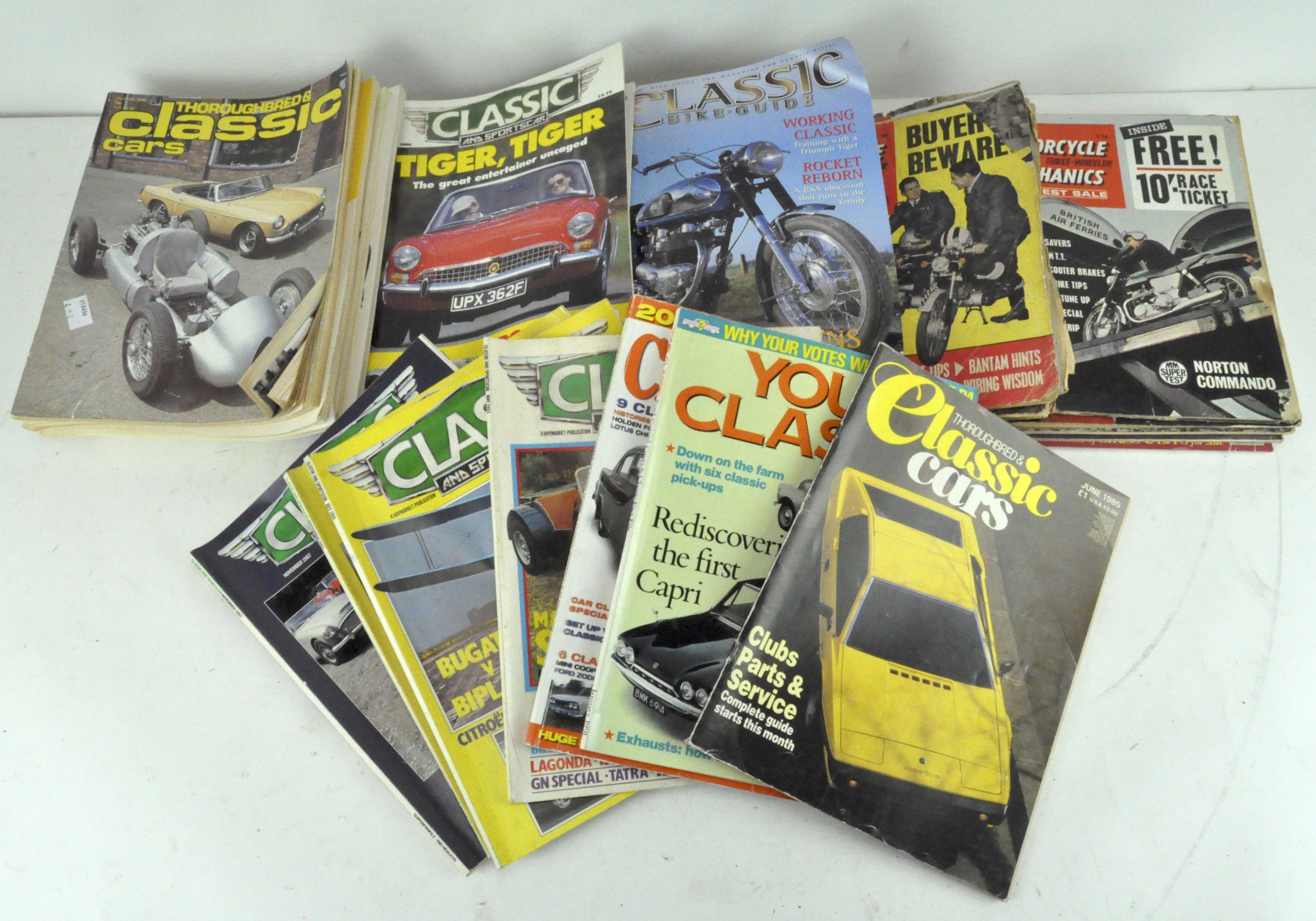 A quantity of 1980's and 1990's motorcycle and car magazines including 'Classic and Sportscar'