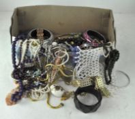 A selection of costume jewellery, including necklaces, bangles,