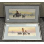 A pair of martime watercolours by Vernon Hardy,