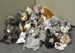 A large collection of approx 20 'Charlie' bears and other branded soft toys