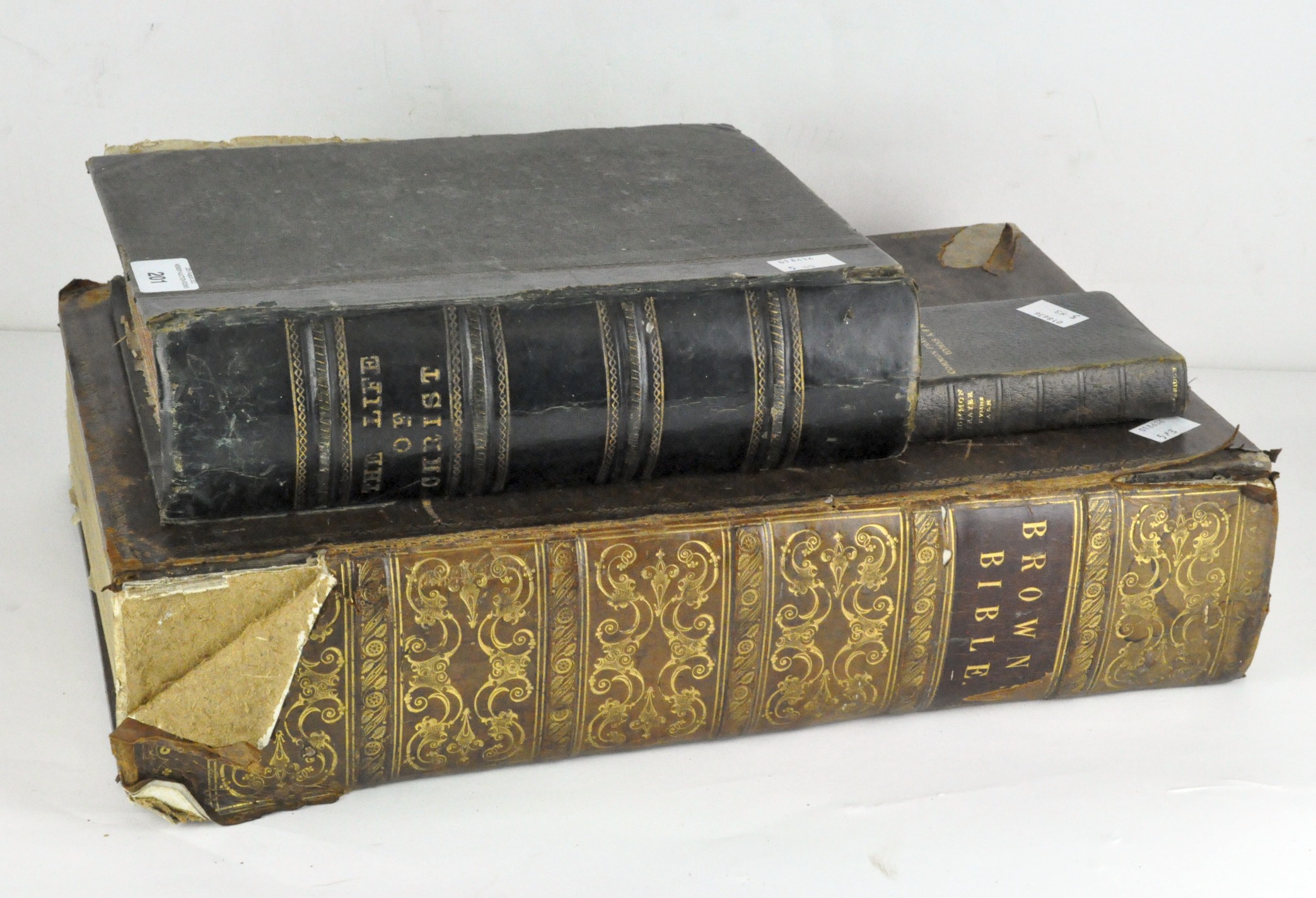 A 19th century copy of 'The Self Interpreting Family Bible' and other volumes