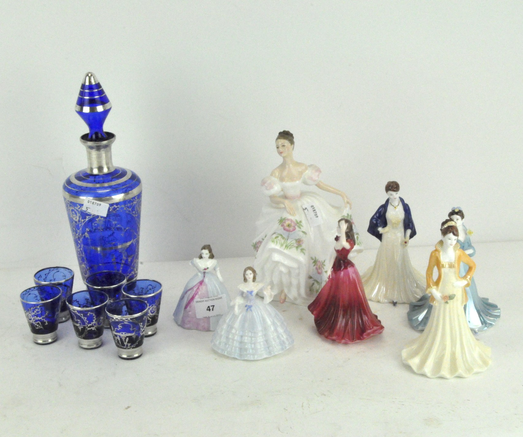 A selection of ceramic figures of ladies, including a Royal Doulton 'Lucy',