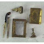 A collection of 19th Century gilt metal items,
